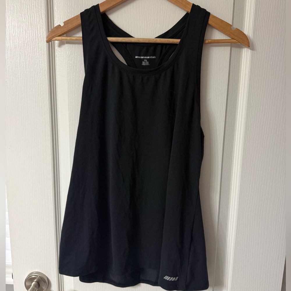 Amazon Essentials Black Racerback Tank Top | Athletic Activewear | Size L